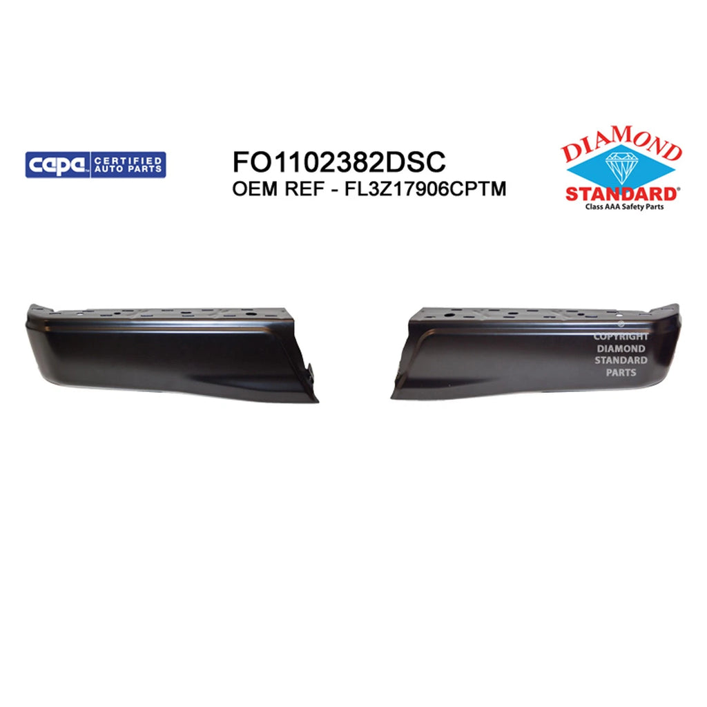 Replacement Primed Rear Left/Right Bumper Face Bar w/o Park Assist Sensor Holes
