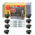 Set of 8 NGK Ignition Coils & V-Power Spark Plugs for Chevy GMC Hummer