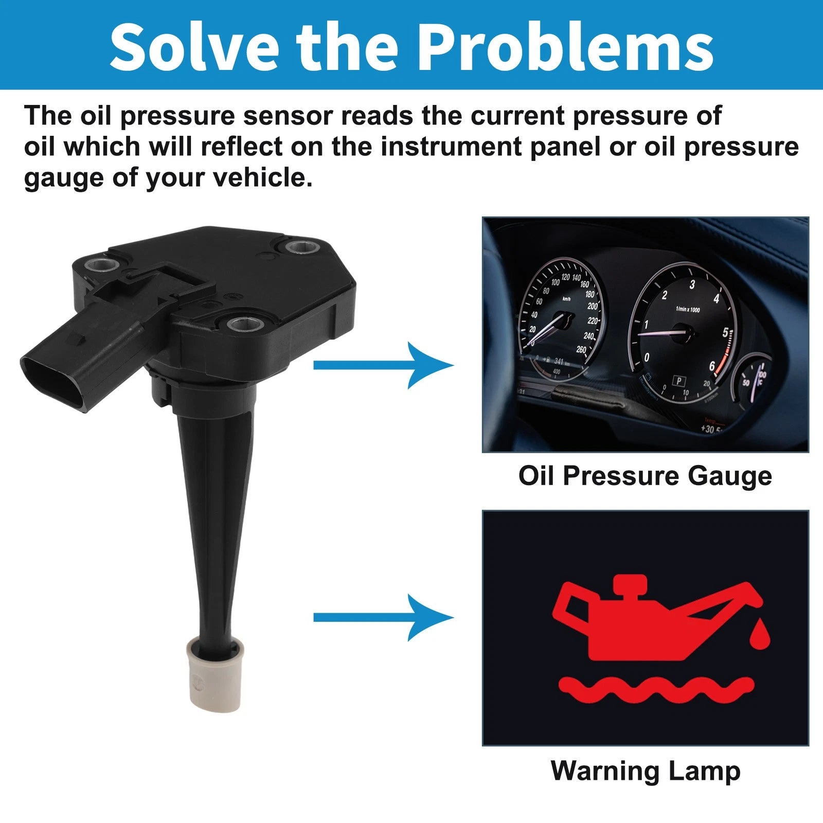 1 pcs Engine Oil Pressure Sensor No.03L907660A for Volkswagen Touareg (2011–2017)