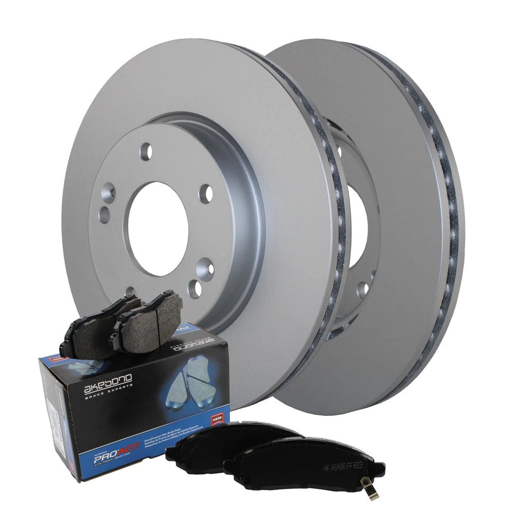 Front Brake Kit 280mm Disc Rotors & Akebono ProACT Pads for Kia Soul (2010–2022)