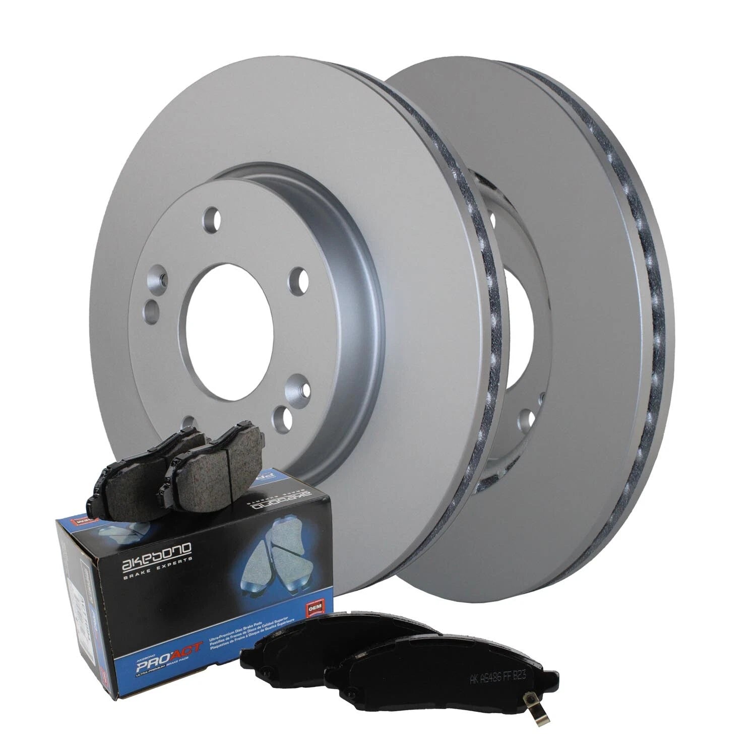 Front Brake Kit 280mm Disc Rotors & Akebono ProACT Pads for Kia Soul (2010–2022)