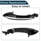 Exterior Door Handle for BMW F07 F10 (2009–2017) No. 51217231929 Rear Left Black Silver Tone