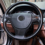 Carbon Fiber Style Steering Wheel Trim Cover for BMW 5 7 Series (2010-2020)