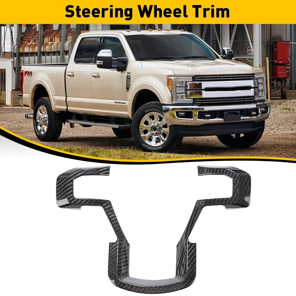 Carbon Fiber Steering Wheel Moulding Trim for Ford F-150 (2015–2020)