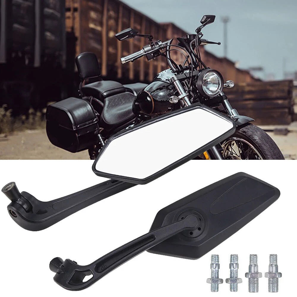 Pair 8mm 10mm Rearview Side Mirrors for Honda Yamaha Suzuki Motorcycle