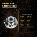 2X Front Wheel Bearings & Hubs Assembly for Ford F-150 4WD (2000-2003)