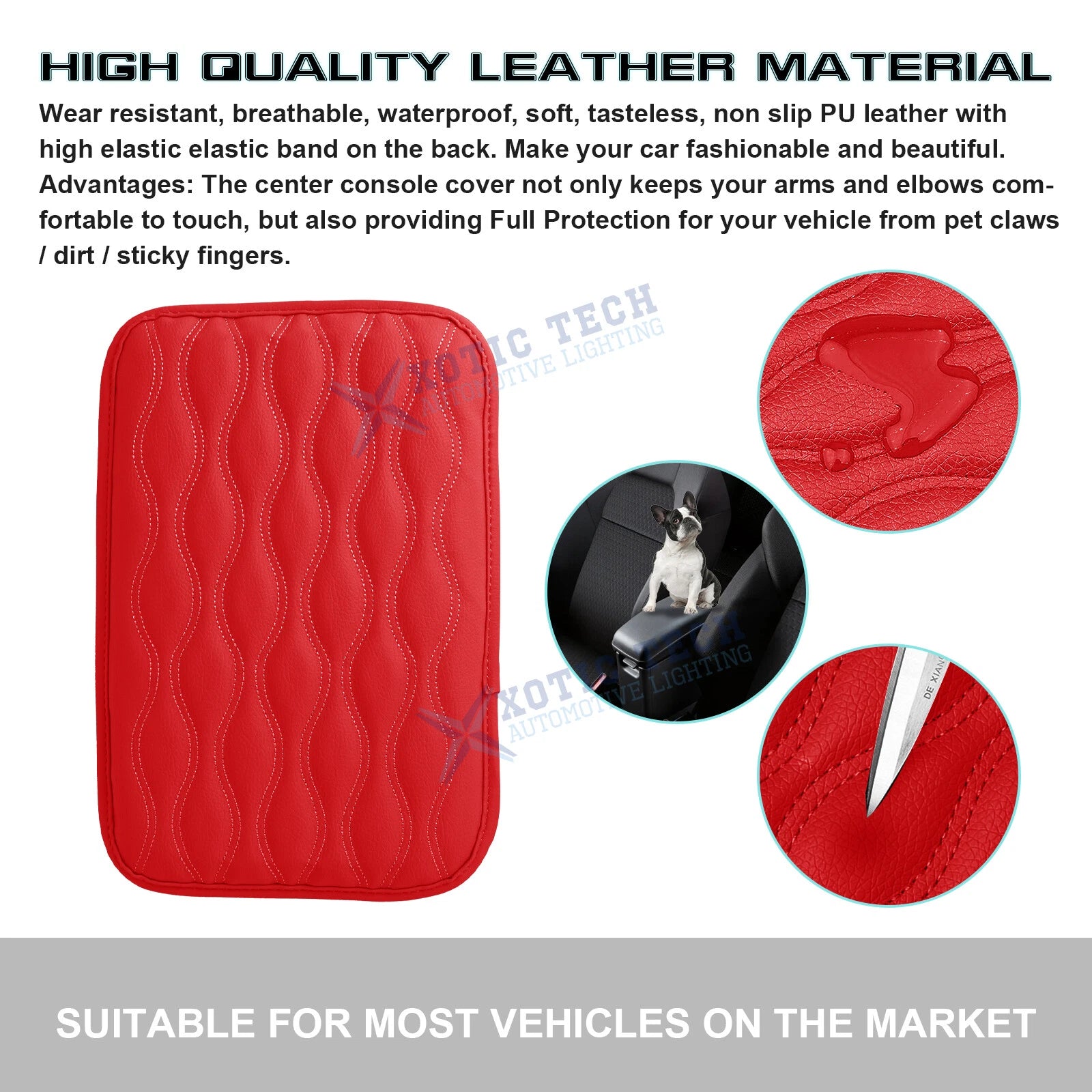 Central Armrest Cover for Universal Seat Box Protector Cushion (30-21cm)