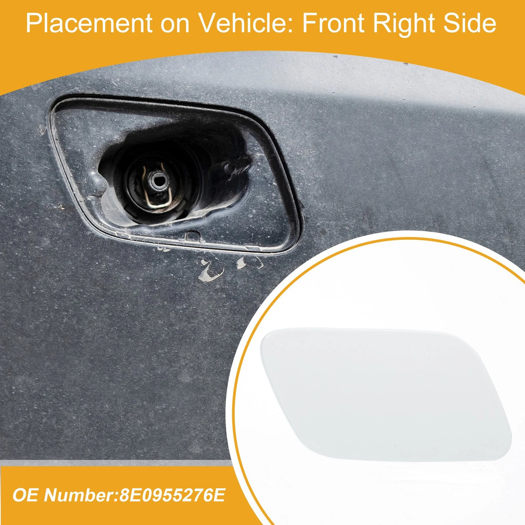 Front Right Washer Nozzle Cover Cap for Audi A4 (2005–2008) 1Pcs White