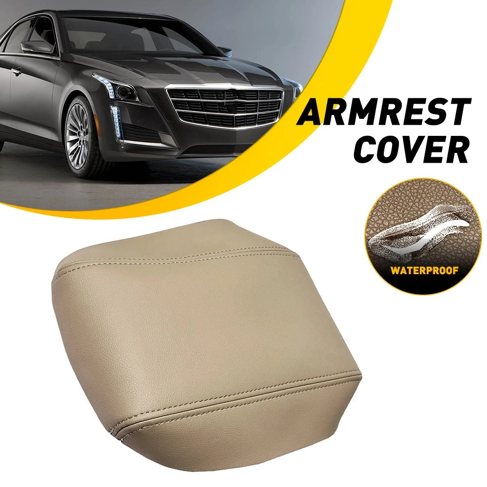 Leather Center Console Lid Armrest Cover for Cadillac CTS (2008–2014) Beige EPY