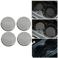 Set of 4 Silver Carbon Fiber Cup Holder Pads Non-Slip Mat