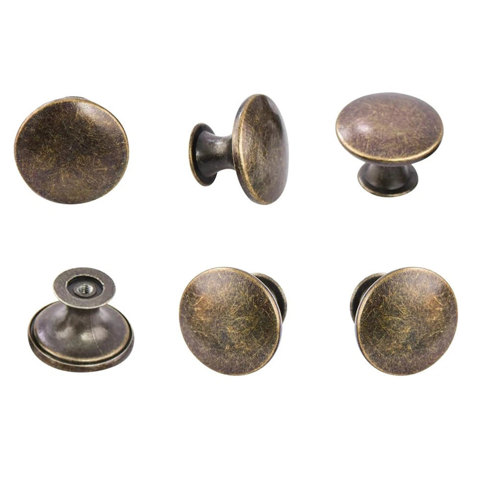 Set of 6 Vintage Round Cabinet Drawer Knobs Pull Handles