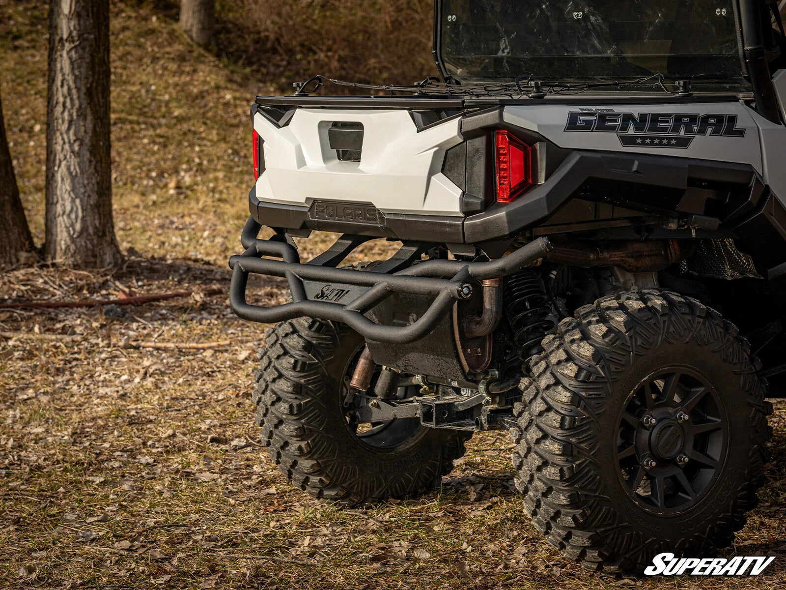 SuperATV Rear Bumper for Polaris General XP 1000 (2020–2023) - Wrinkle Black
