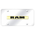 Gold Name on Chrome License Plate - Officially Licensed for Dodge RAM