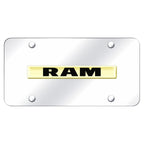 Gold Name on Chrome License Plate - Officially Licensed for Dodge RAM
