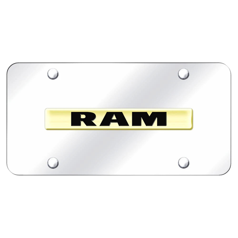 Gold Name on Chrome License Plate - Officially Licensed for Dodge RAM