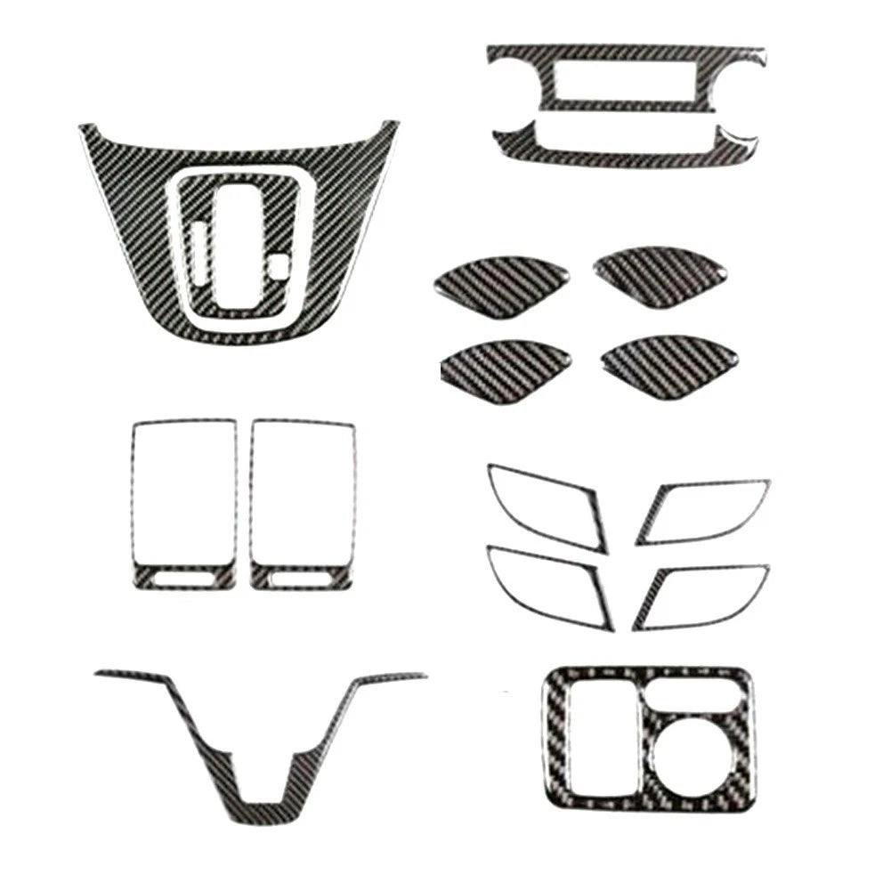 Set of 4 Black Carbon Fiber Interior Trim Kits for Honda CR-V