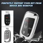 TPU Remote Key Cover for Dodge Jeep Chrysler (Glossy Silver) (2015-2025)