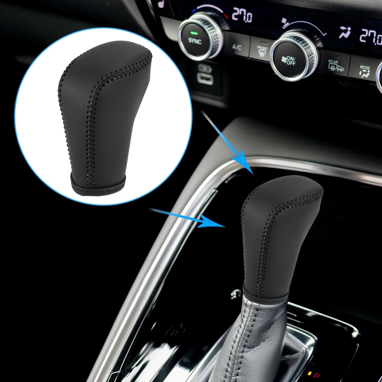 Black Gear Shifter Shift Knob Cover for Honda Accord (2018–2022)