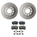 Hella Rear Solid Rotor & Bosch QuietCast Ceramic Disc Brake Pad Kit for A4 Quattro (2002–2008)