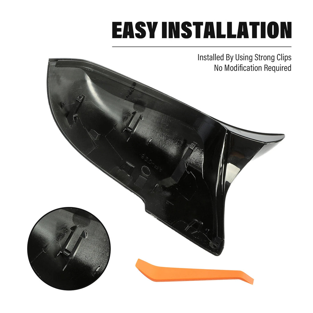 2X Gloss Black Side Mirror Cover Cap for BMW 3/4 Series (F20 F21 F30 F32 F36 M3)