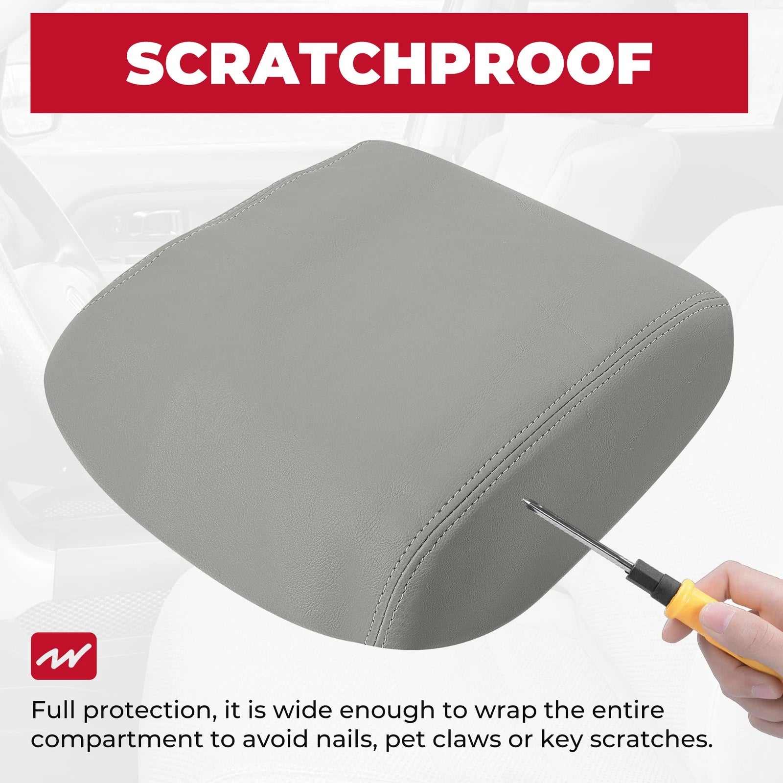 Leather Armrest & Center Console Lid Cover for Honda Pilot (2009-2015)