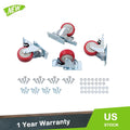 Set of 4 Heavy Duty 3" Swivel Caster Wheels with Brakes
