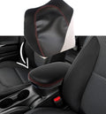 Center Console Armrest Cover for Kia Soul (2014–2019) Red Stitch