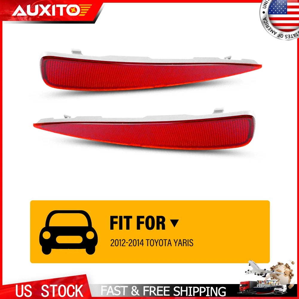 Set of 2 Red Rear Bumper Reflectors for Toyota Yaris (2012–2014) OE 5216352100