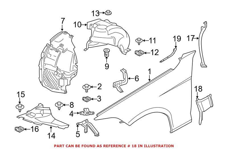Front Passenger Right Brake Air Duct for BMW (OEM 51747294822)