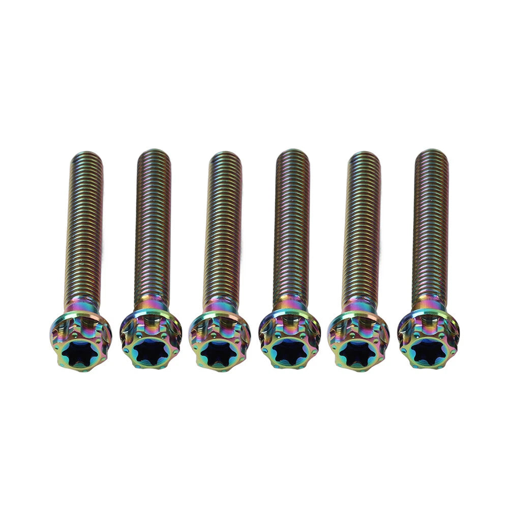6pcs M8x45mm Titanium Torx Head Flange Screws for Motorcycle Bike