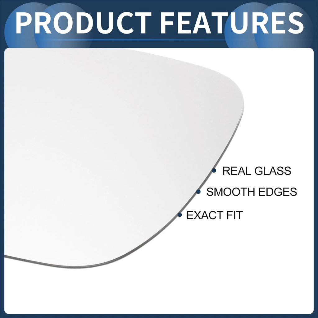Left Side Heated White Mirror Glass for Volkswagen Touran (2003–2010)