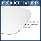 Left Side Heated White Mirror Glass for Volkswagen Touran (2003–2010)