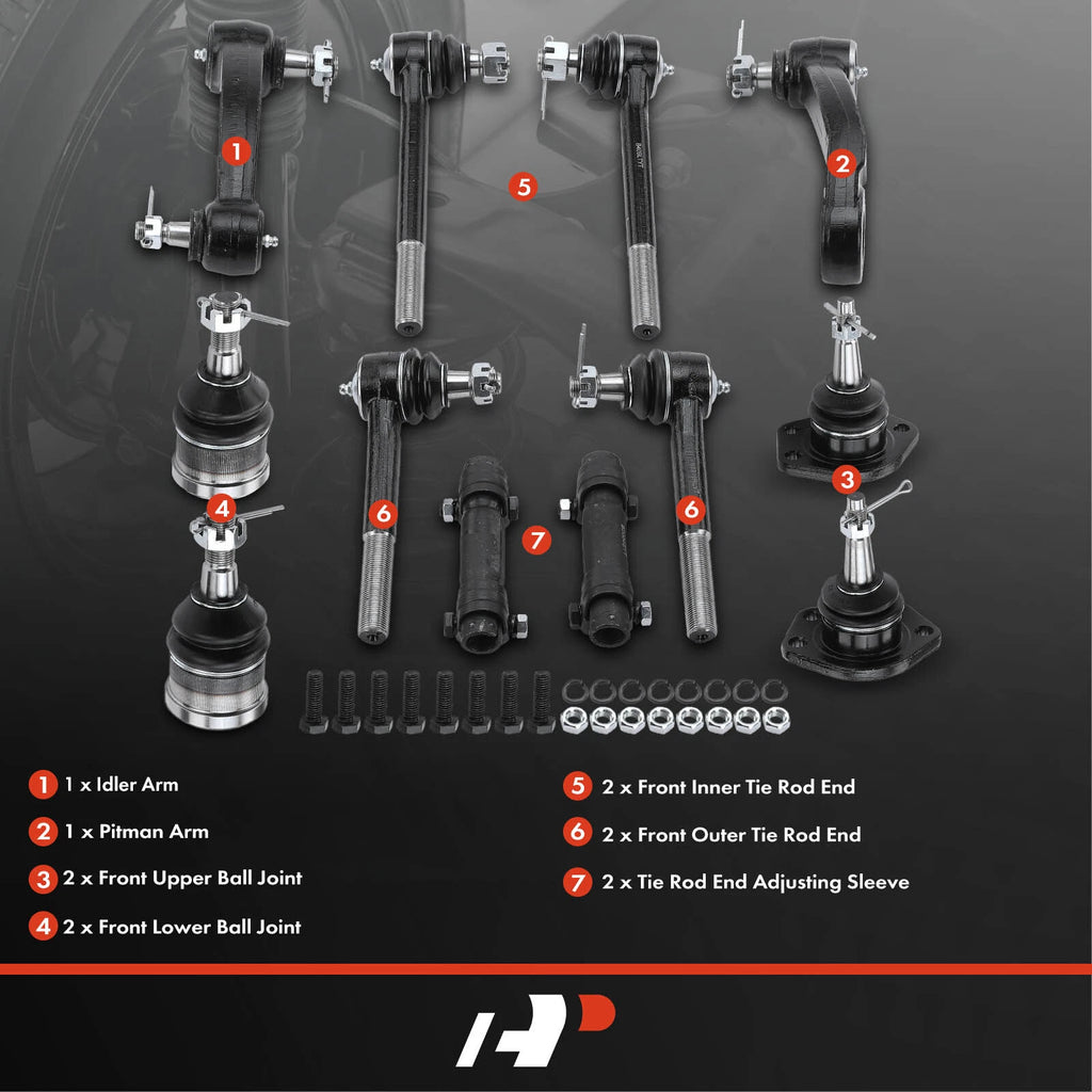 Set of 12 Front Pitman Idler Arm Tie Rod for Chevy G10 G20 GMC (1970–1995)