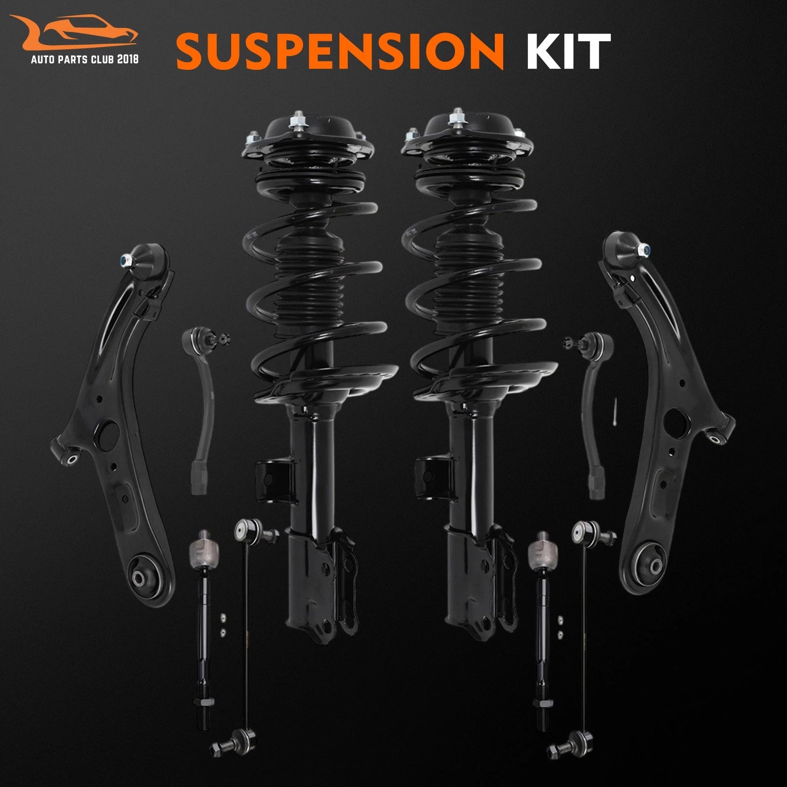 Front Struts Control Arm Kit Tie Rods Sway Bar for Hyundai Elantra (2011-2016)