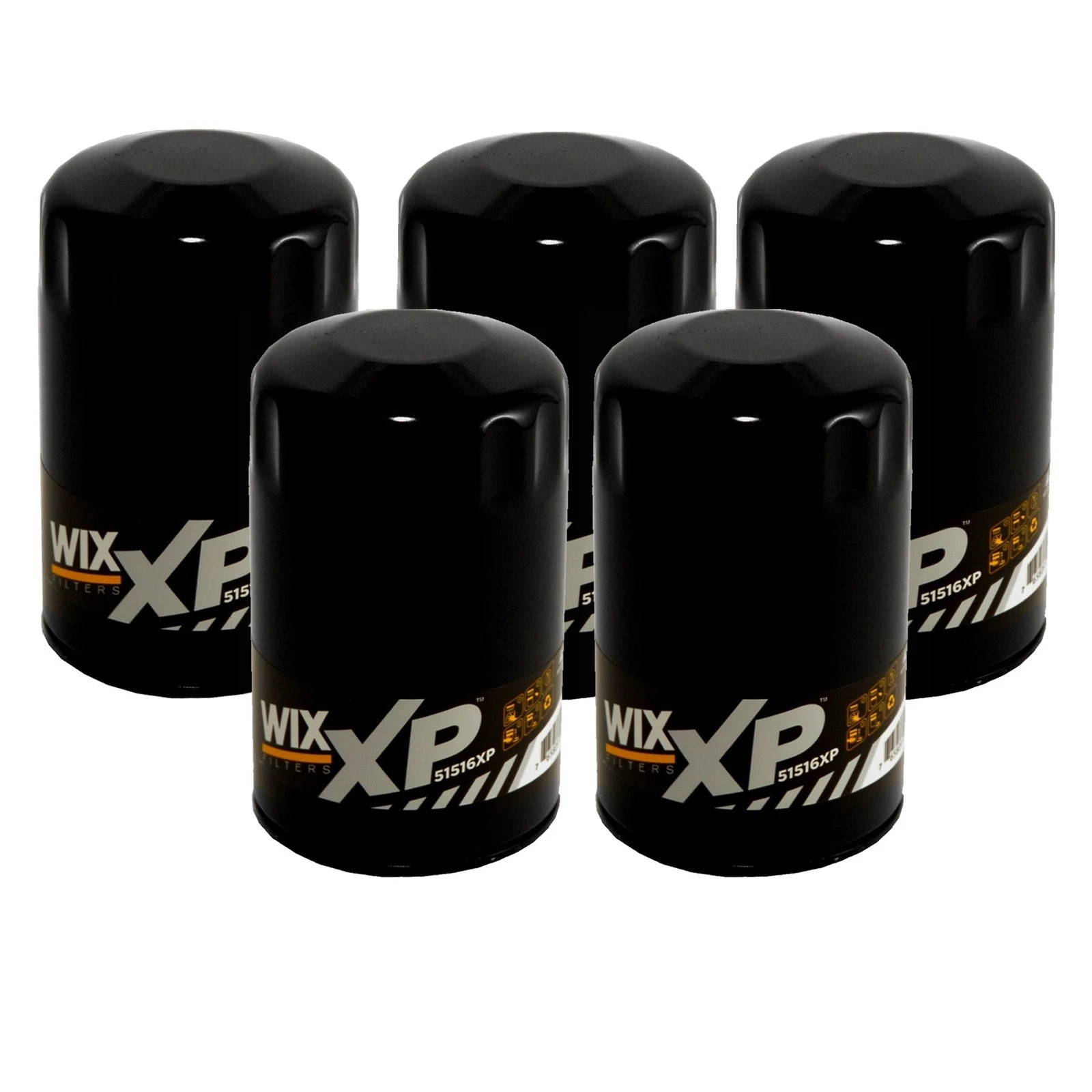 Set of 5 Wix 51516XP Engine Oil Filters for (Spin-On)