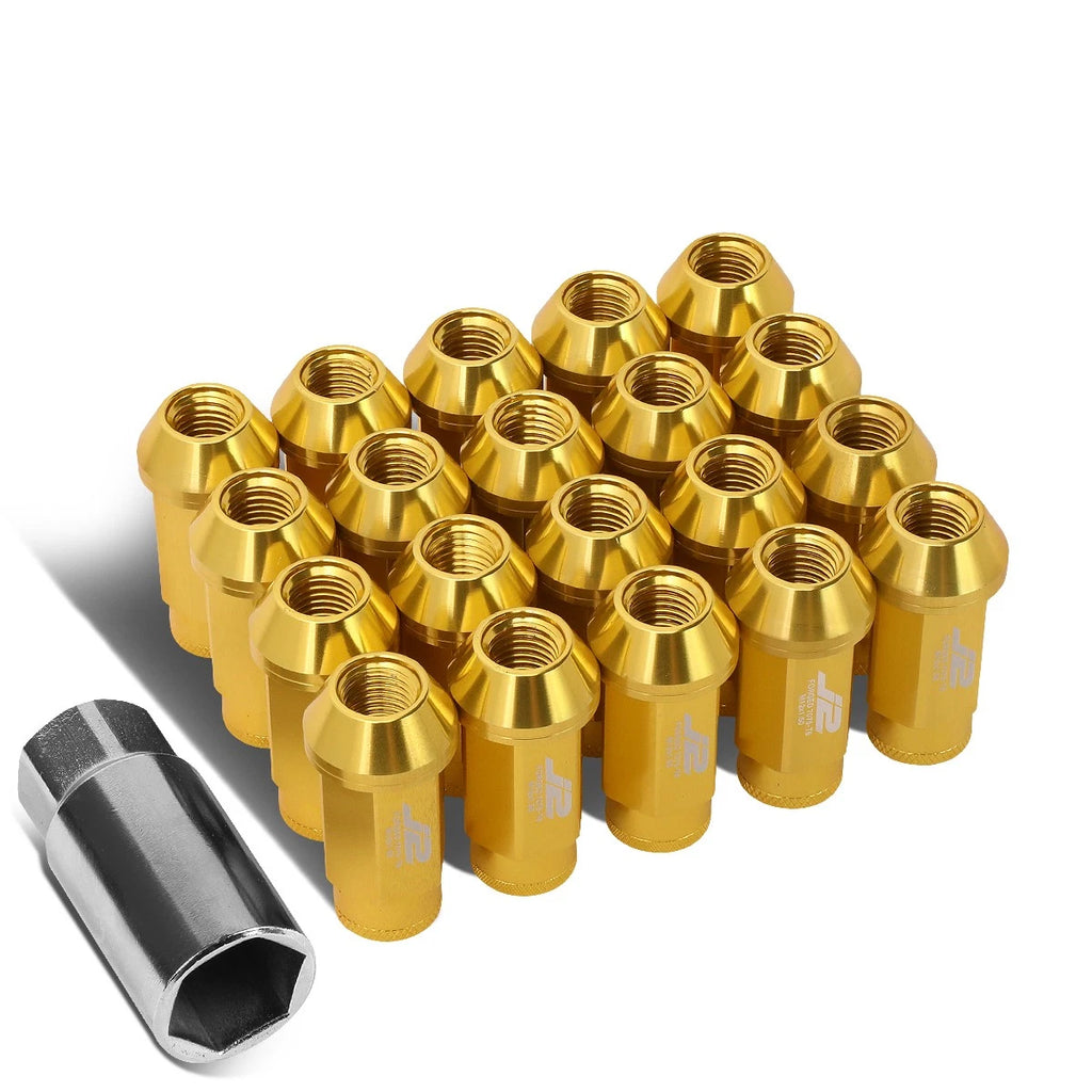 Set of 20 J2 7075 Forged Aluminum M12x1.5 Open-End Lug Nuts for Universal