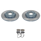 Set of 2 DuraGo Rear Rotors & Akebono EURO Ceramic Pads for Audi A4 A5 (2008–2020)