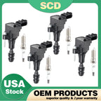 Set of 4 Ignition Coils & Spark Plugs UF491 for Chevy Equinox Buick Regal Saturn GMC 2.4L (2005–2017)