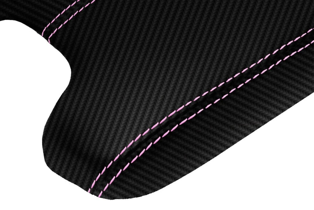 Console Armrest Cover for Honda Accord (2008–2012) Carbon Fiber Black Pink Stitch