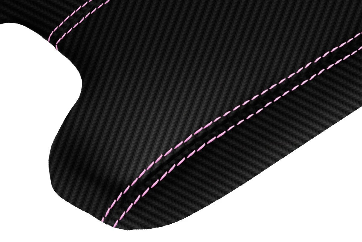Console Armrest Cover for Honda Accord (2008–2012) Carbon Fiber Black Pink Stitch