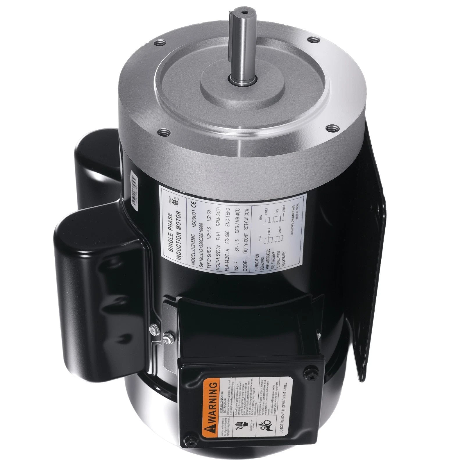 1.5HP Electric Motor 115V/230V 3450RPM 56C Frame ODP CCW