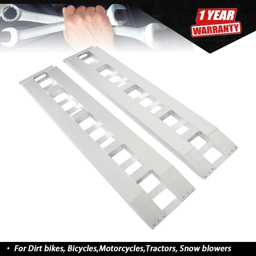 2X 72" x 14" Aluminum Car Trailer Ramps Hook End 6500Lbs Capacity