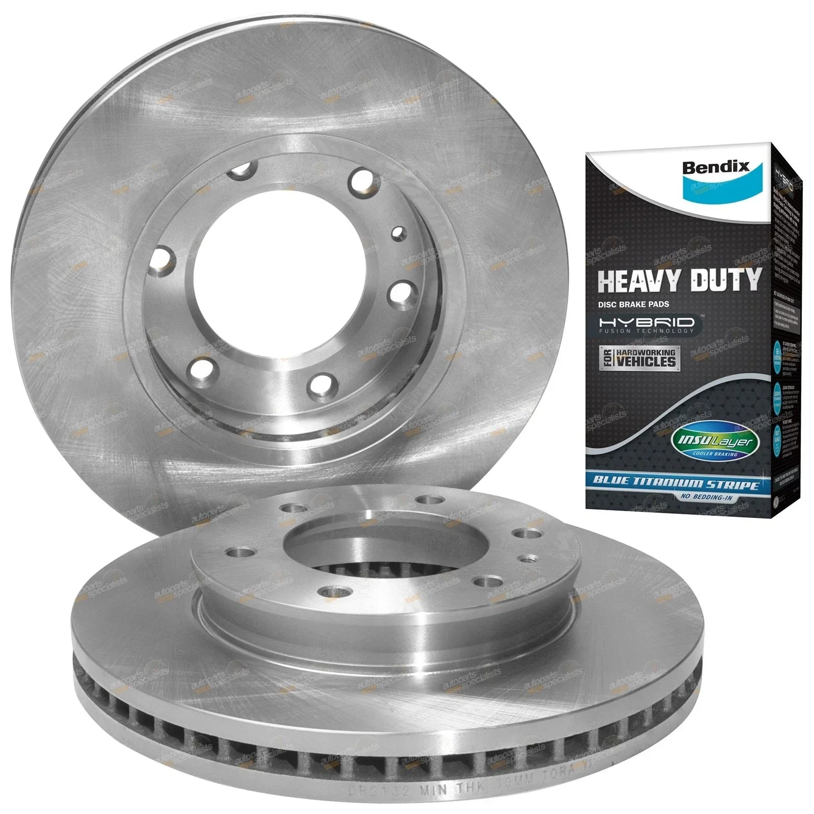 Front Disc Rotors 302mm + HD Pads for Ford Ranger PX (2011-2019)