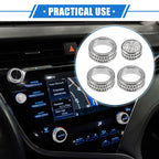 Set of 4 AC Audio Volume Tune Switch Knob Ring Covers for Toyota Camry 