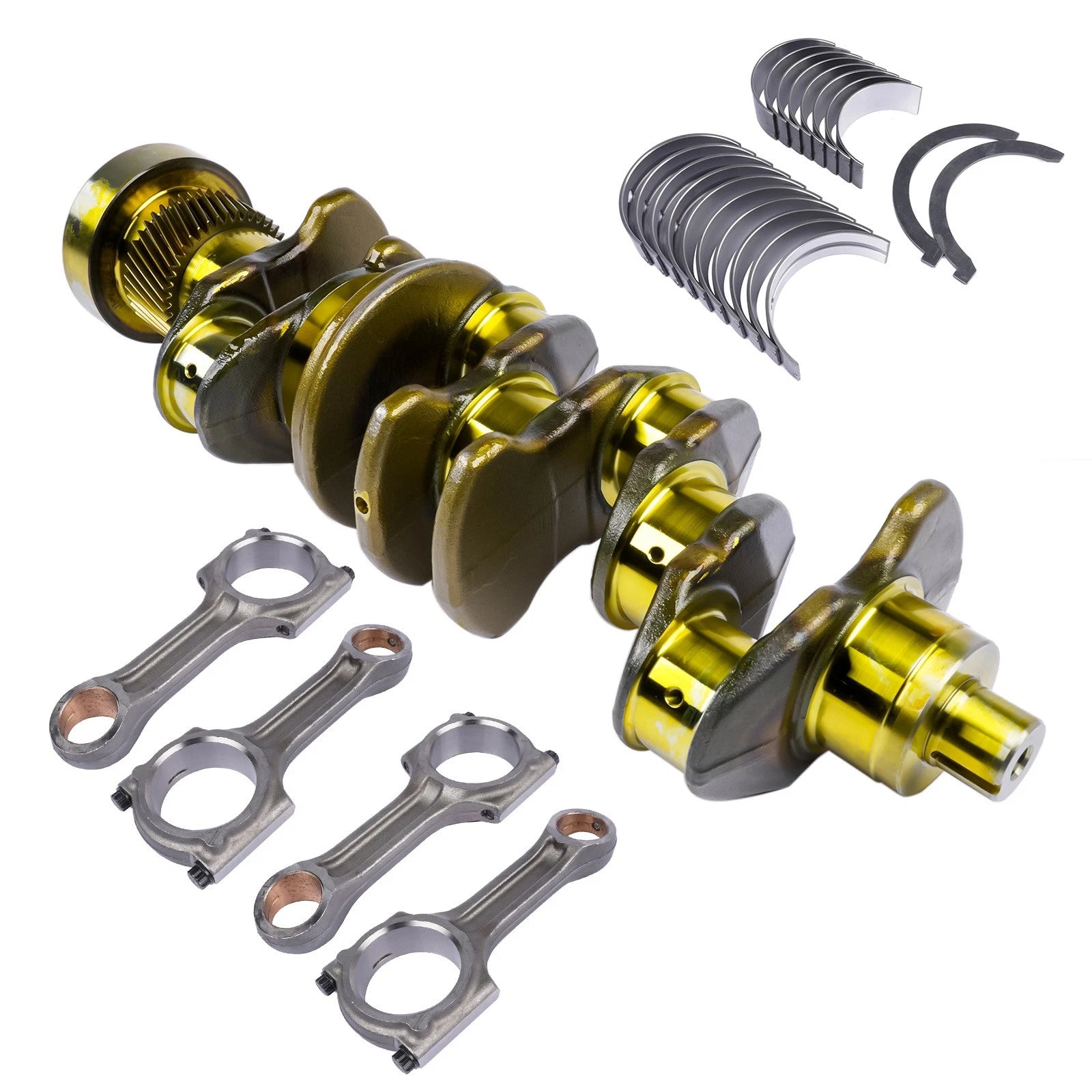 Set of 4 Connecting Rods & Crankshaft Bearings for Doosan Daewoo D34 (YYYY–YYYY)
