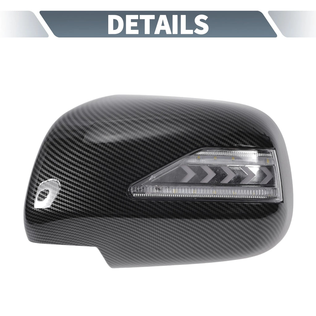Pair Rearview Mirror Cover Overlay Black Carbon Fiber for Lexus RX330 RX350 (2003)