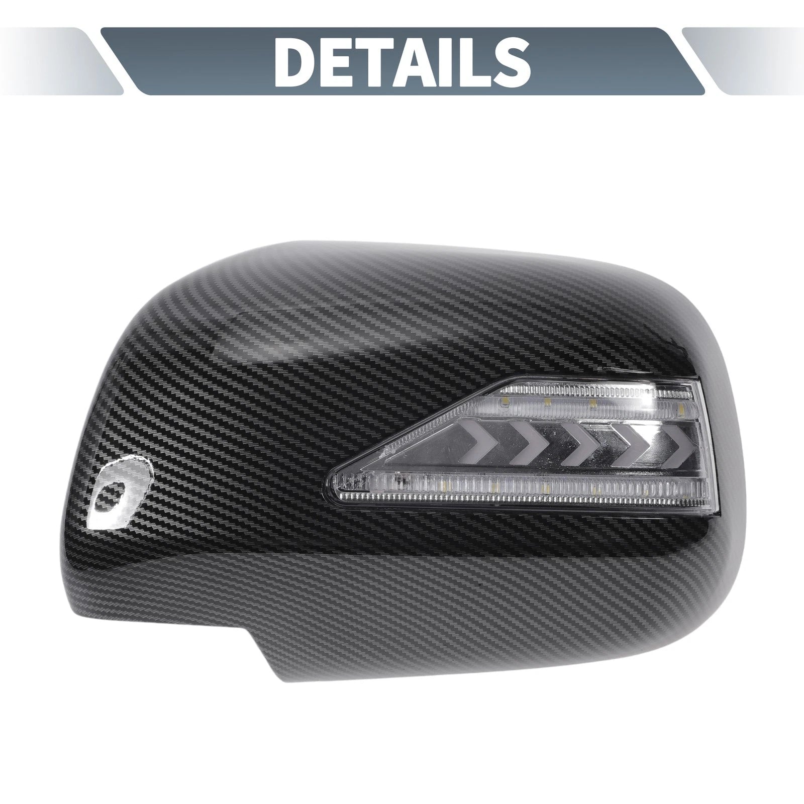Pair Rearview Mirror Cover Overlay Black Carbon Fiber for Lexus RX330 RX350 (2003)
