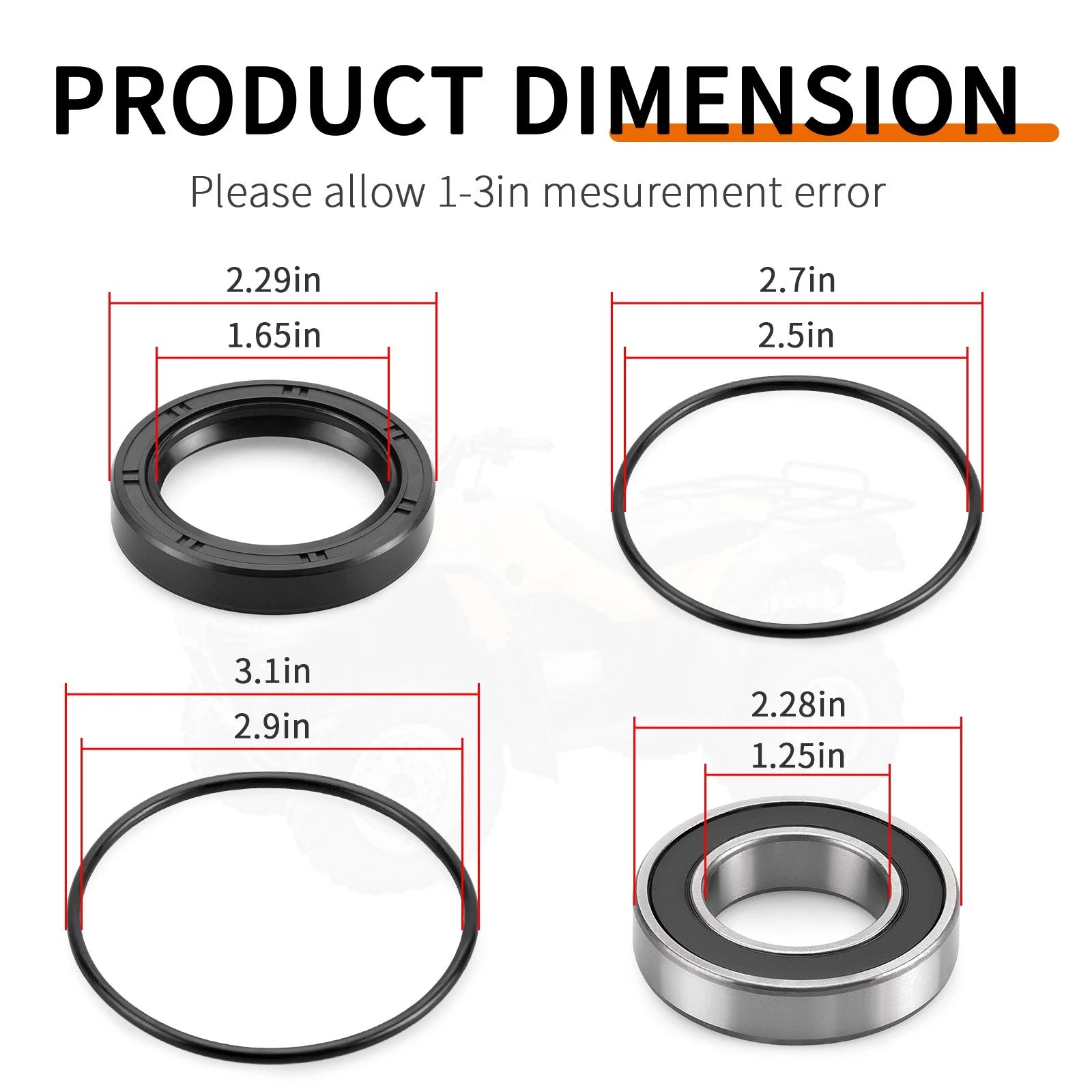 Rear Left Axle Wheel Bearing Seal for Honda Rancher 400 TRX400FA TRX400FGA (2004–2007)