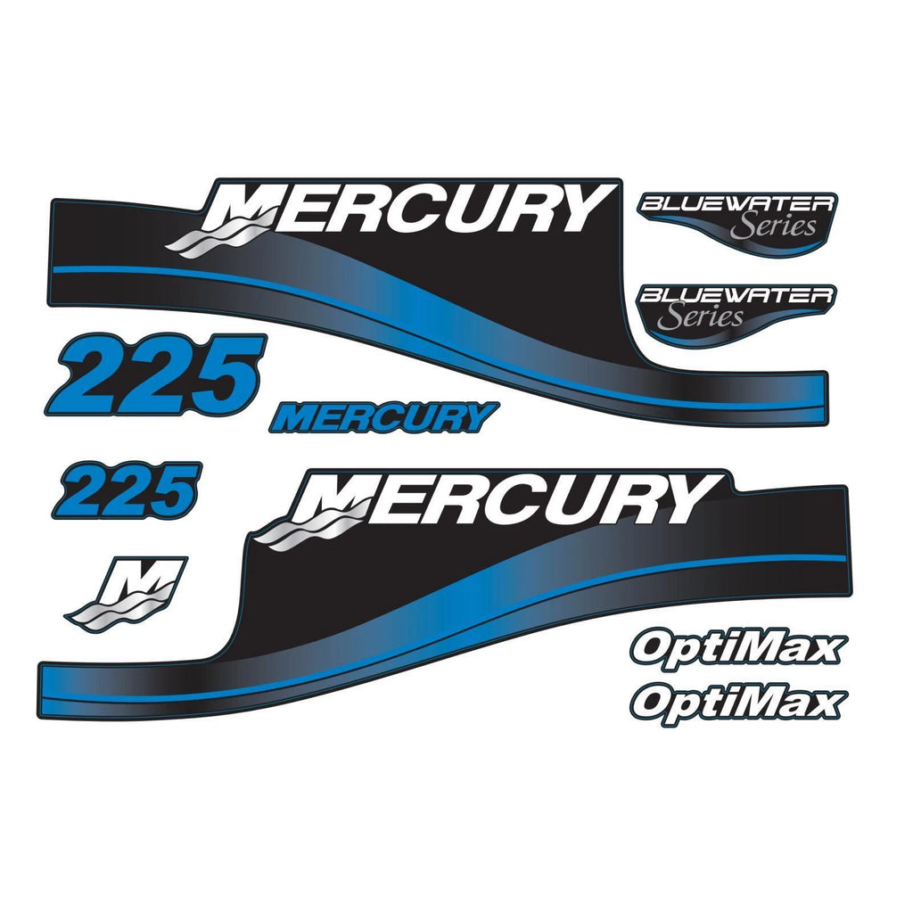 Set of 2 Decals for Mercury Outboard 225hp (824105A00)