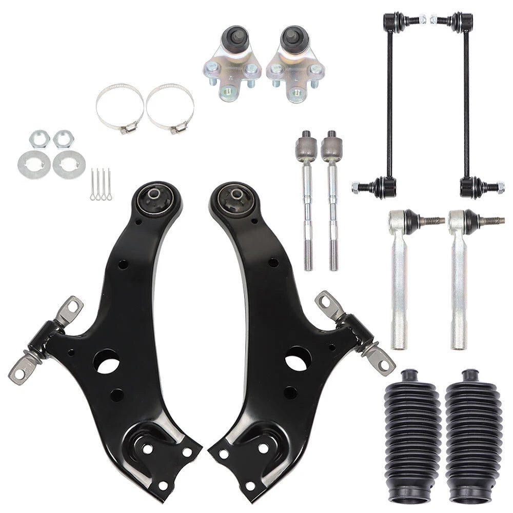 Set of 12 Control Arms Ball Joints Tie Rods End Links for Toyota Highlander (2008–2018)